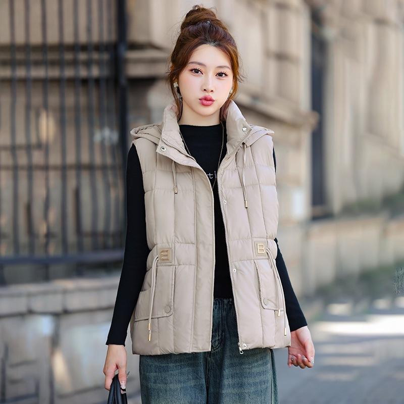 New down cotton-padded vest autumn and winter loose short cotton-padded vest thick vest jacket outer vest