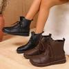 Fashion Retro Side Zip Brown Ankle Boots Women 2025 Winter Vintage Soft Sole Black Boots Comfort Light Weight Non Slip Mom's Shoes