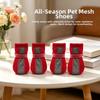4PCS/SET Breathable Pet Booties Non-slip Pet Paw Protector Mesh Dog Shoes  Outdoor Use