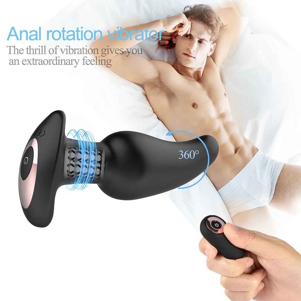 Rotating Bead Vibration Wireless Remote Control Rear Court Pull Bead Anal Plug Male and Female Masturbation Massage Stick Adult Sexual Products