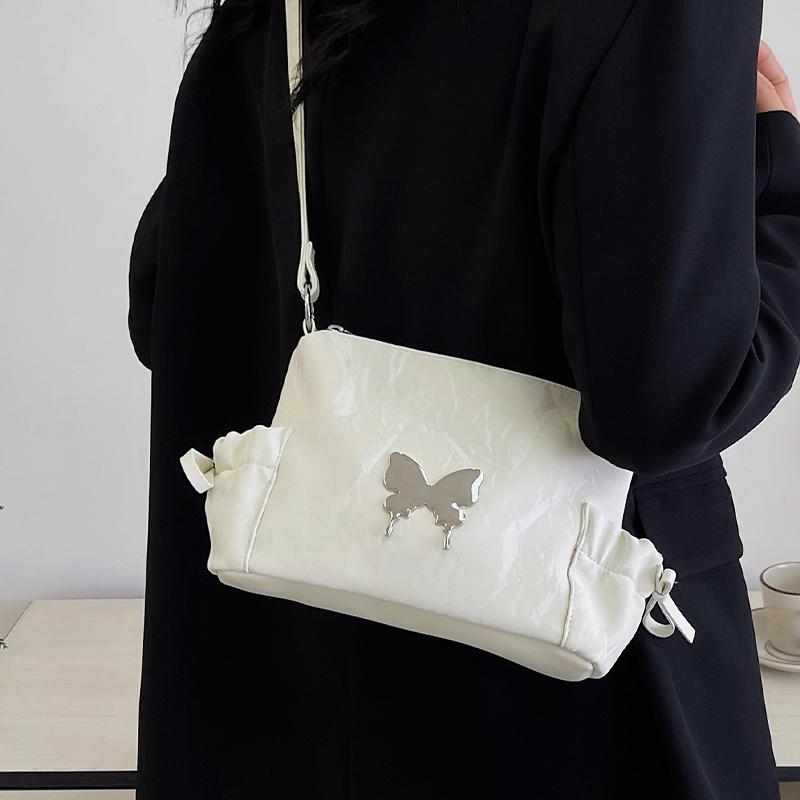 PU Material Four Seasons General Fashion All-match Small Backpack Chain Bow Solid Color Casual Dating Party Work