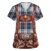Women V Neck Short Sleeve Work Shirt with Pockets Oktoberfest Print Top Nursing Uniform Medical Scrub Tee with Front Pocket Design