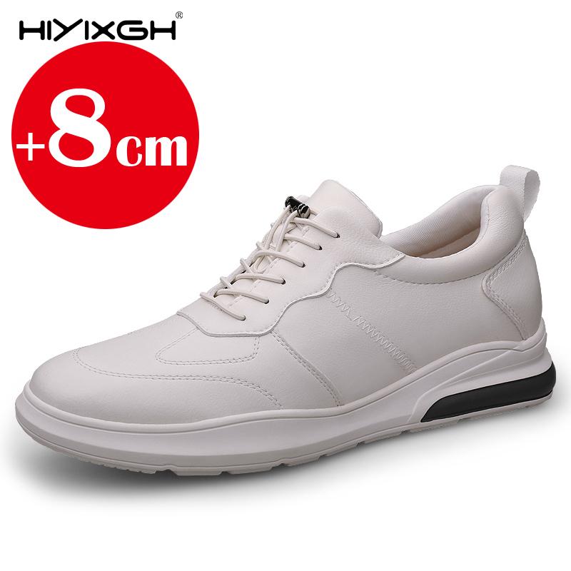 Pánské tenisky boty na podpatku móda měkká kůže boty pro zvýšení výšky pro muže skryté podpatky 8cm 6cm sportovní ležérní výška luxus