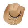 Hat Natural Lafite Straw Western Cowboy Hat Women'S Hat Sunscreen Shade Straw Hat Men'S Hat Wide Brim