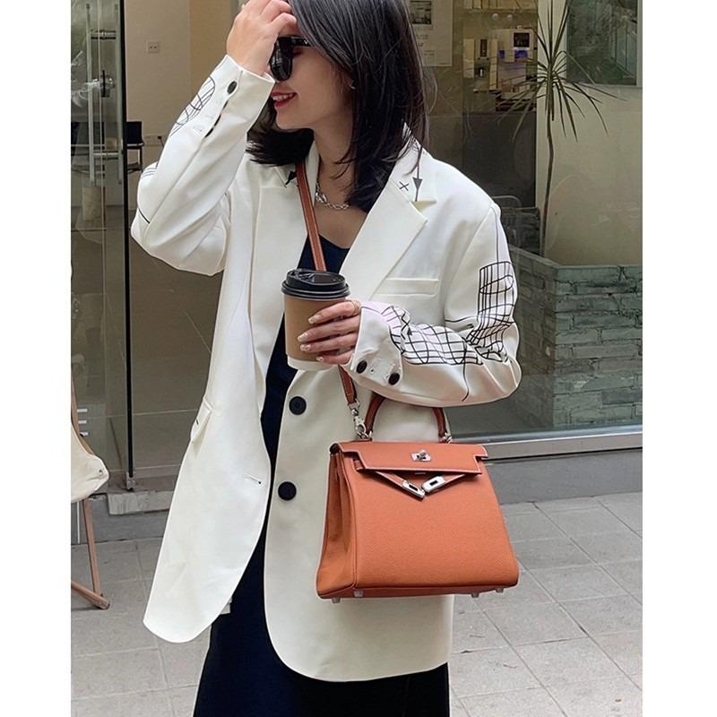 First layer cowhide high quality lychee pattern women's bag shoulder crossbody handbag