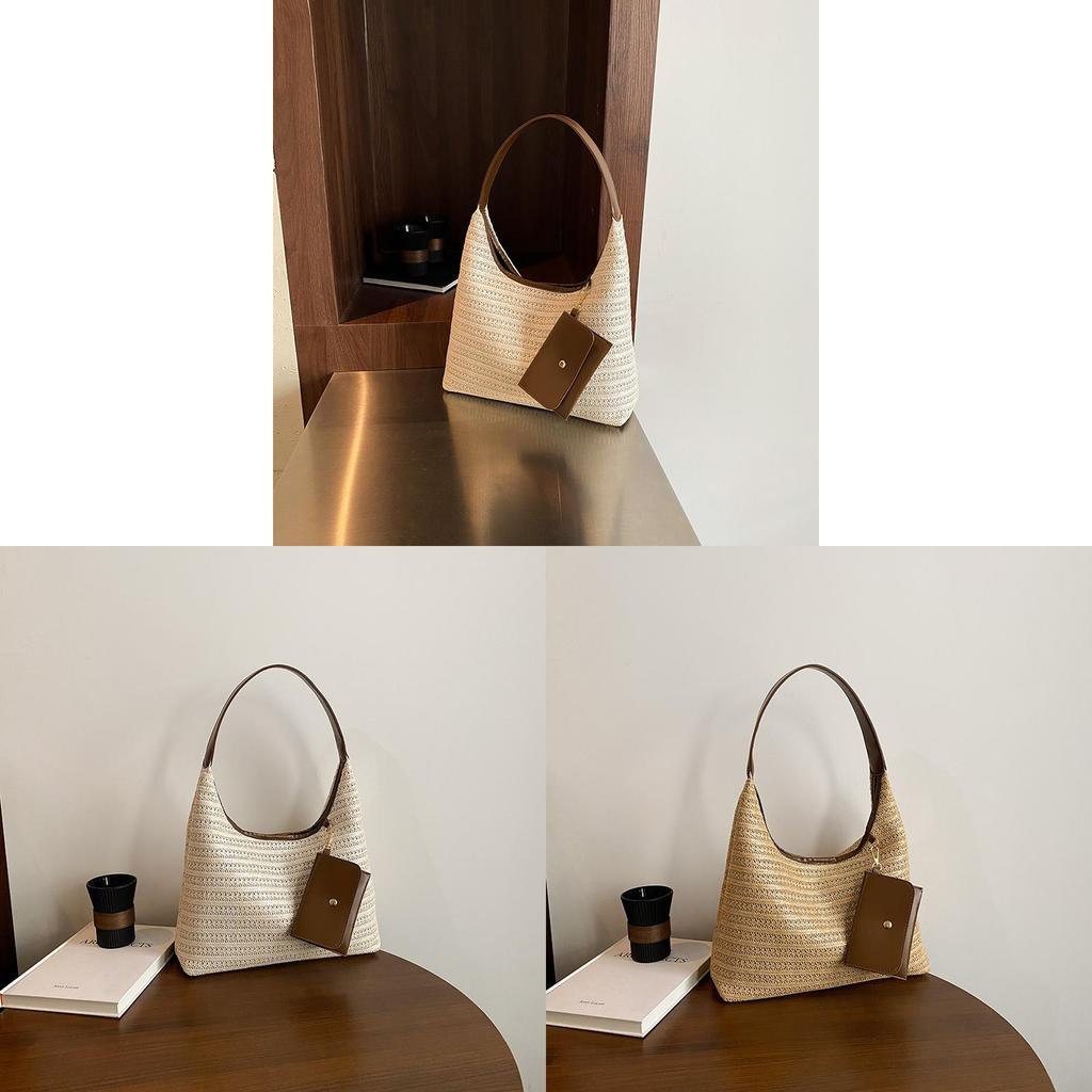 Summer Fashion Woven Tote Bag With Inner Phone Pocket For Beach Days