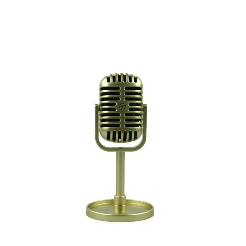 Simulation Retro Microphones Old-fashioned Fake Microphone Model Tripod Stand Night Household Singing Studio Photography Props