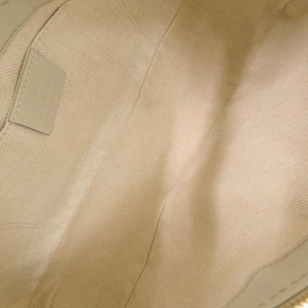 Used AUTHENTIC GUCCI 269893 Guccissima Shoulder Bag White Leather