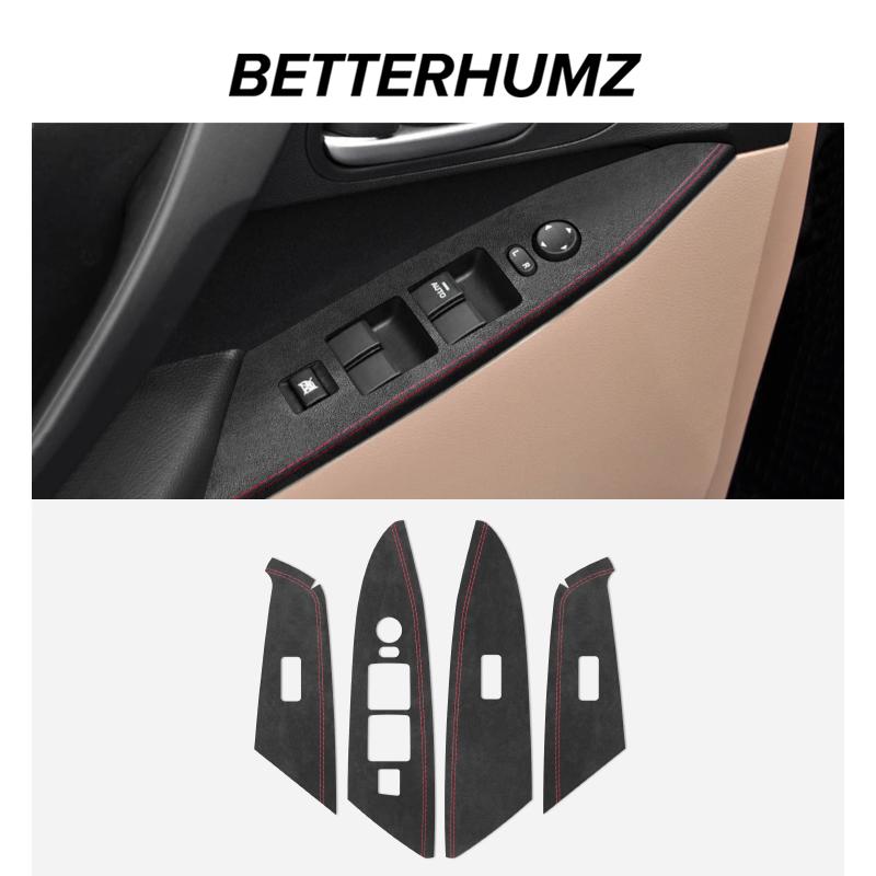 For Mazda 3 Axela 2010-2013 Made of Alcantara Carbon Fiber Door Window Switch Trim Sticker Tuning Car Interior Accessories