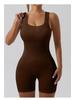 Seamless Ribbed One-Piece Sportswear: Elastic Fitness and Yoga Bodysuit