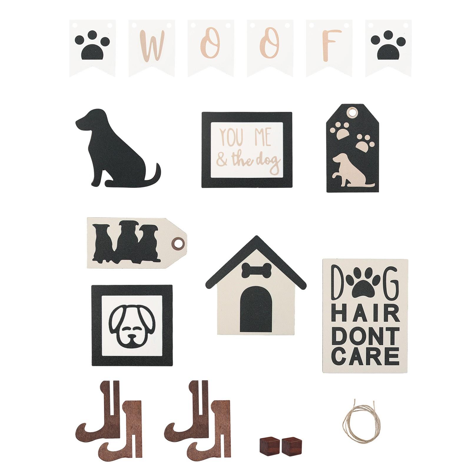 

Собака многоярусный поднос декор деревянный знак праздничный деревенский стол центральные украшения для дома кухня кофе бар праздничные принадлежности One Size