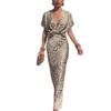 2026 Women's European & American Spring Fashion V-neck Printed Twist Dress