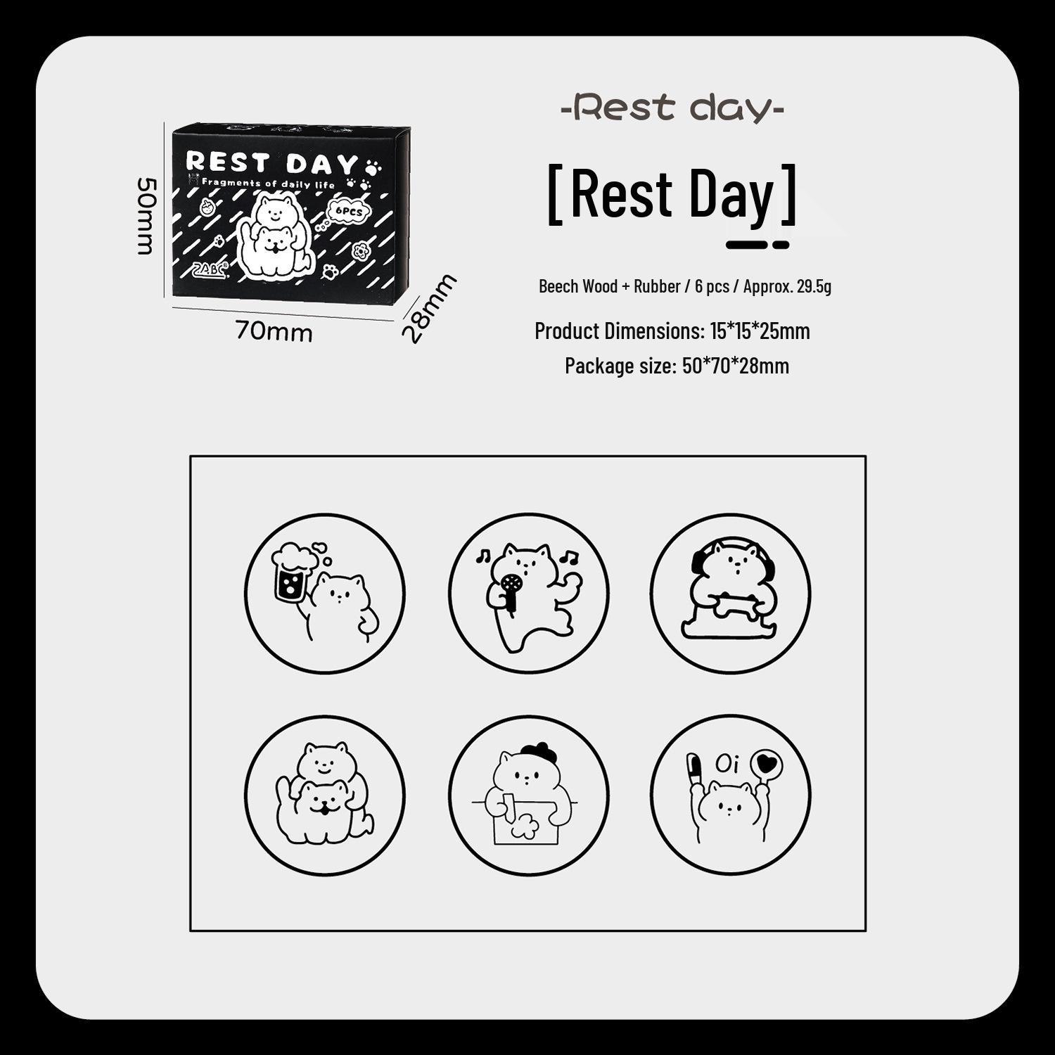 Children s Cute Cartoon Diary Stamps - DIY Wooden Stamping Set