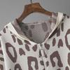 European Autumn Leopard Print Knit Wool Hooded Three-Piece Set for Women