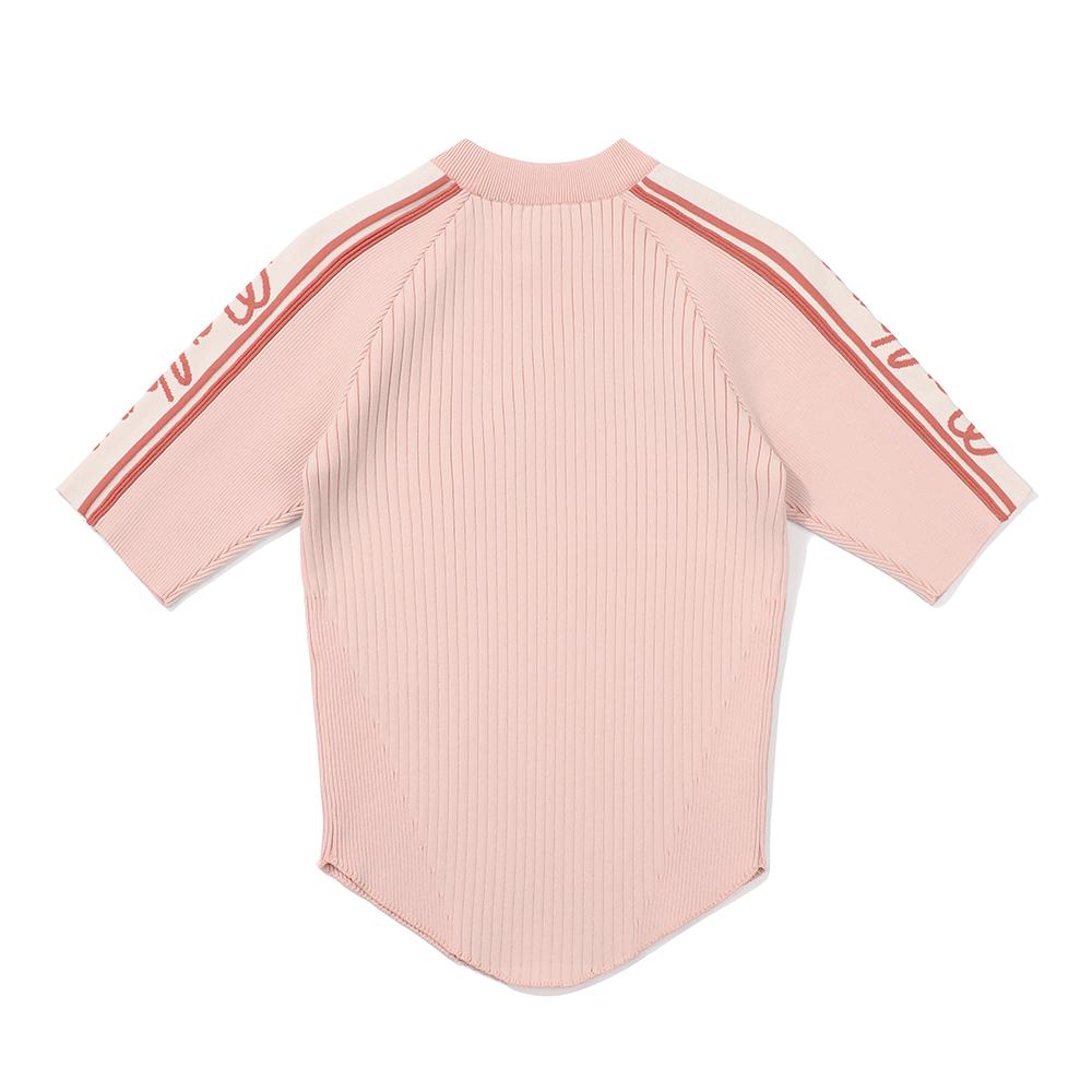 MALBON GOLF Mock Neck Two-Tone Rib Knit Cream (Woman)