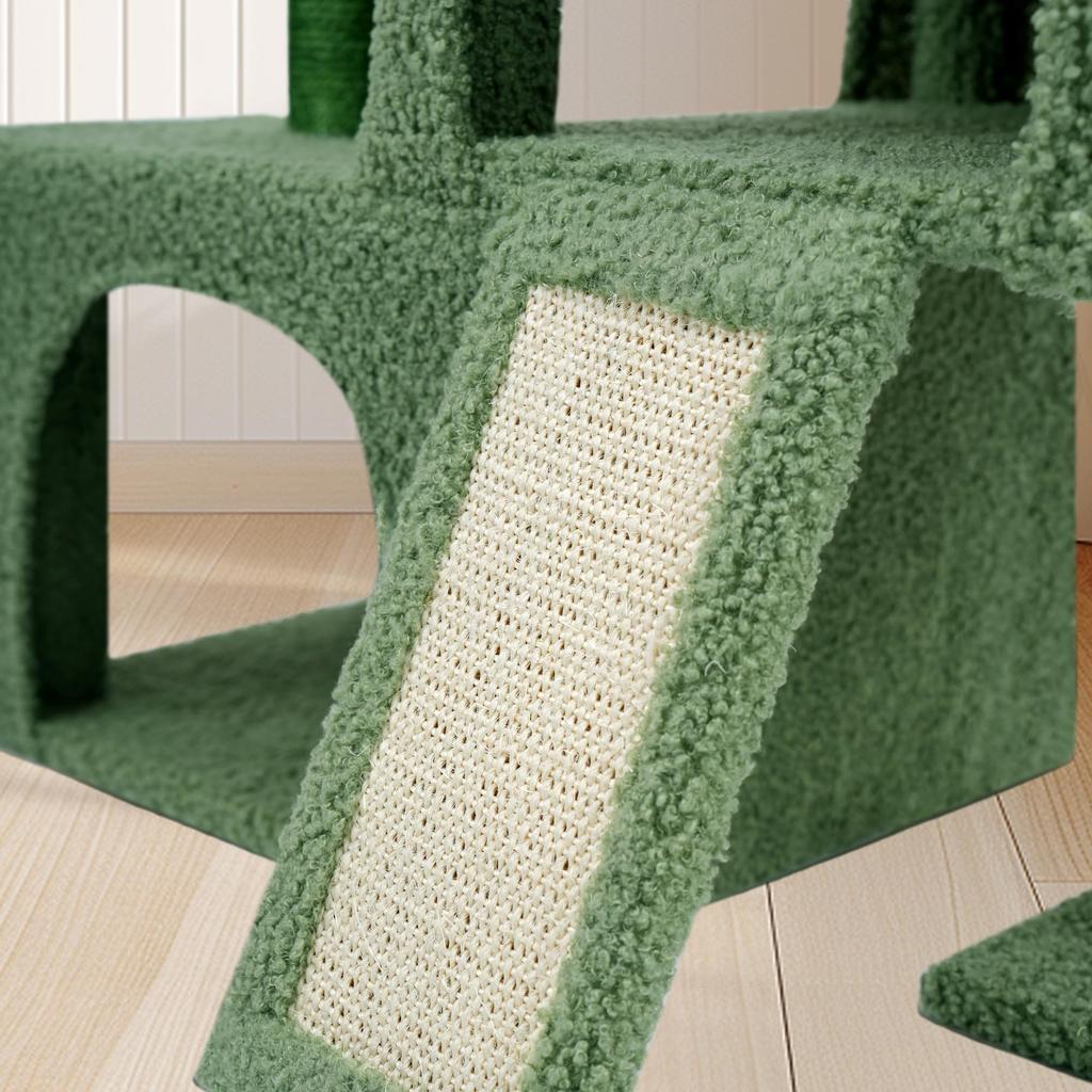 Roypet Cat Freestanding Cat Tower with Cat Scratching Hemp Rope 95cm Includes Toys Tower, Hammock, Hideaway, Space-Saving House, Post, Wrap, Stable,