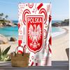Asciugamano da Spiaggia con Stampa Calcio Polonia Asciugatura Rapida Super Assorbente Morbido Asciugamano da Bagno per Nuoto Spiaggia Viaggio Souvenir Regalo