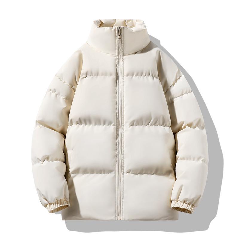Padded Clothes Men's Solid Color Stand-up Collar Winter New Loose Velvet Thickened Cotton Clothes Thermal Down Jacket Jacket Charge