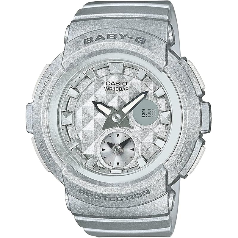 

[Casio] CASIO Baby-G Baby G Studs Dial Series Studded dial series ladies girls watch BGA-195-8A silver metallic overseas model [product]