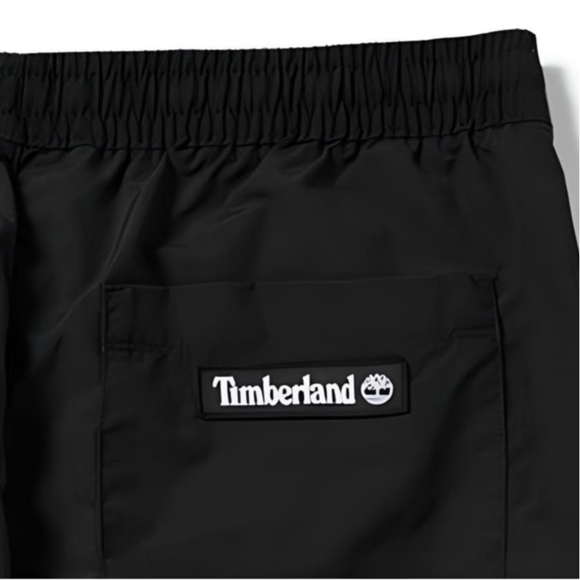 Timberland Solid High-Waisted Lace-Up Cuffed Casual Pants Women bottoms Black A5ZD9-001