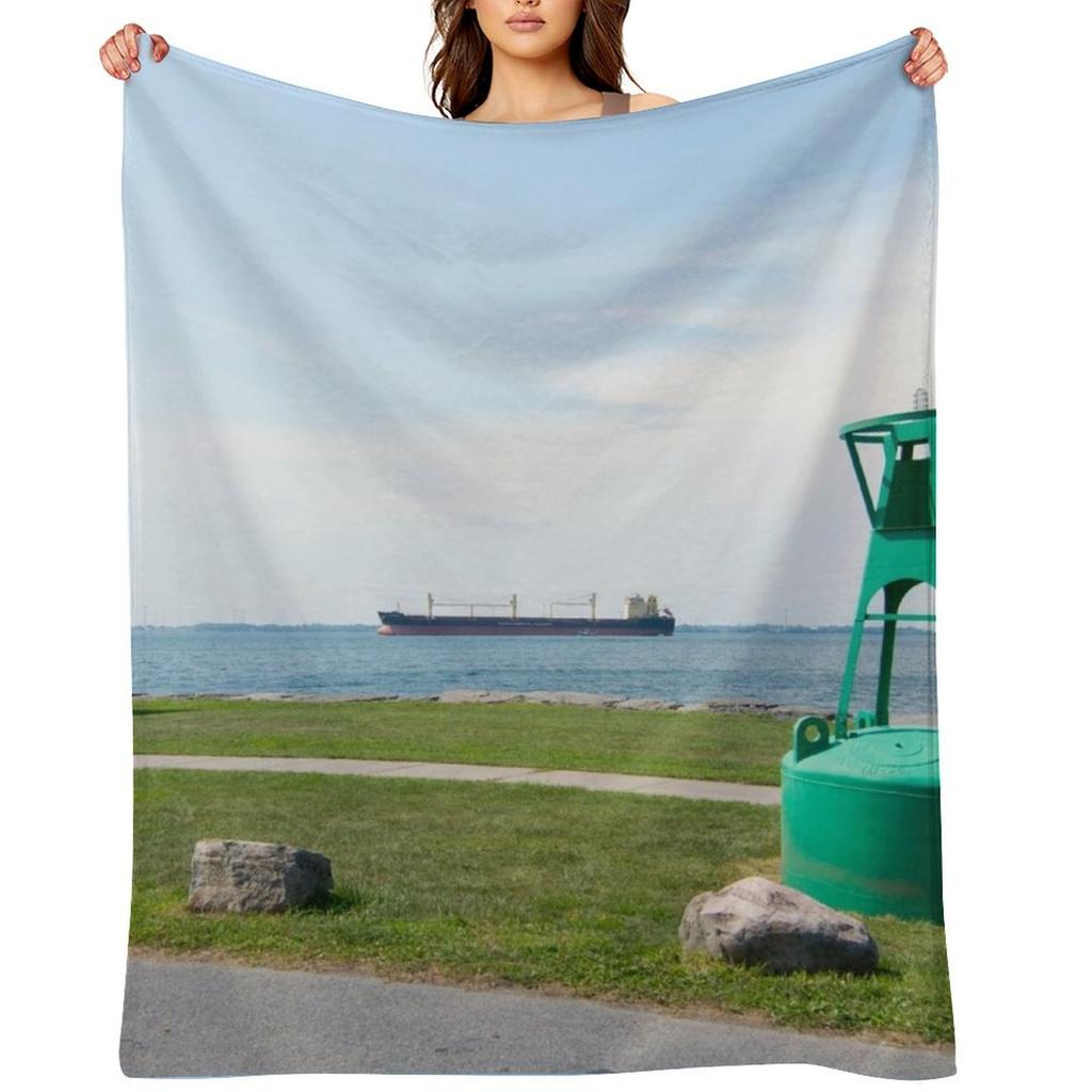 Ship Watching At East End Park Throw Blanket Giant Sofa Shaggy Cosplay Anime Sofa Blankets
