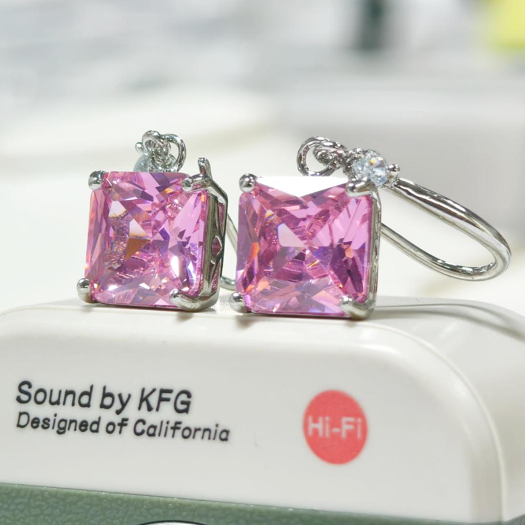 Gethin Jewelry Korean Fashion Zircon Square Earrings for Women - Simple Design