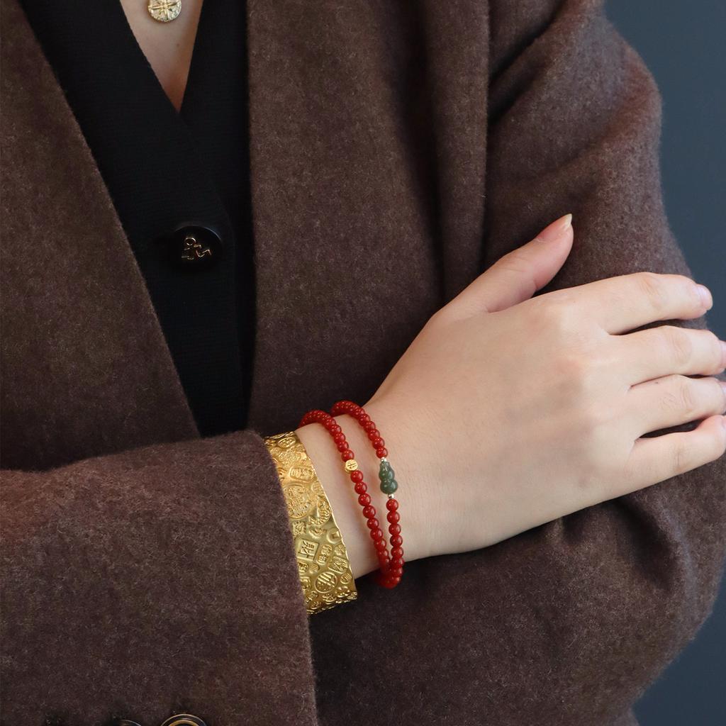 Natural Nanhong Agate Braceletfashion Women Daily Jewelry Gift