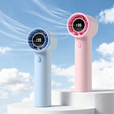 Portable Small Fan USB Charging LCD Display High-Speed Brushless Motor Digital Display Screen Mini Handheld Cooling Fan