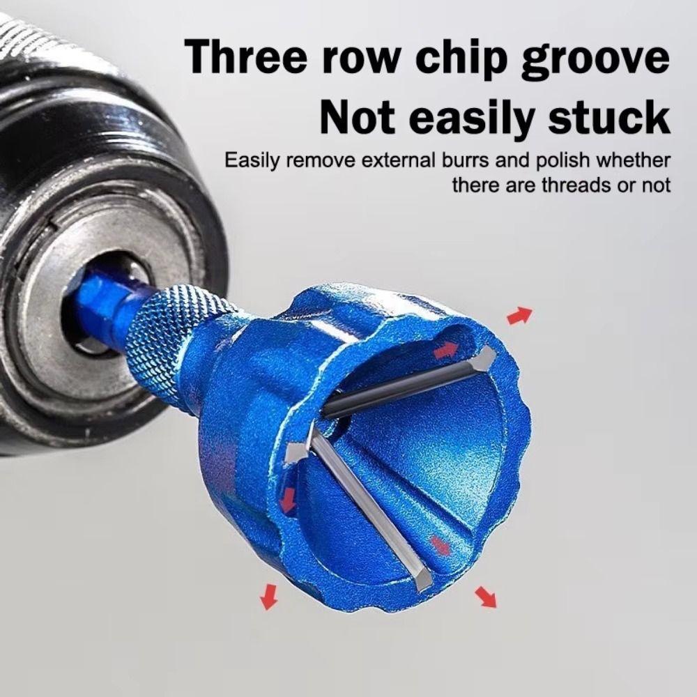 Three Chip Flutes Deburring Tool Metal Screw Repairer Portable Deburring External Chamfer Tool