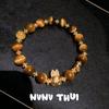 Ancient Flower Silk Liu Color Gold Ba Tiger Eye Stone Tutu Bracelet, New Chinese Style, Citrine Vajra Pestle Bracelet, Set