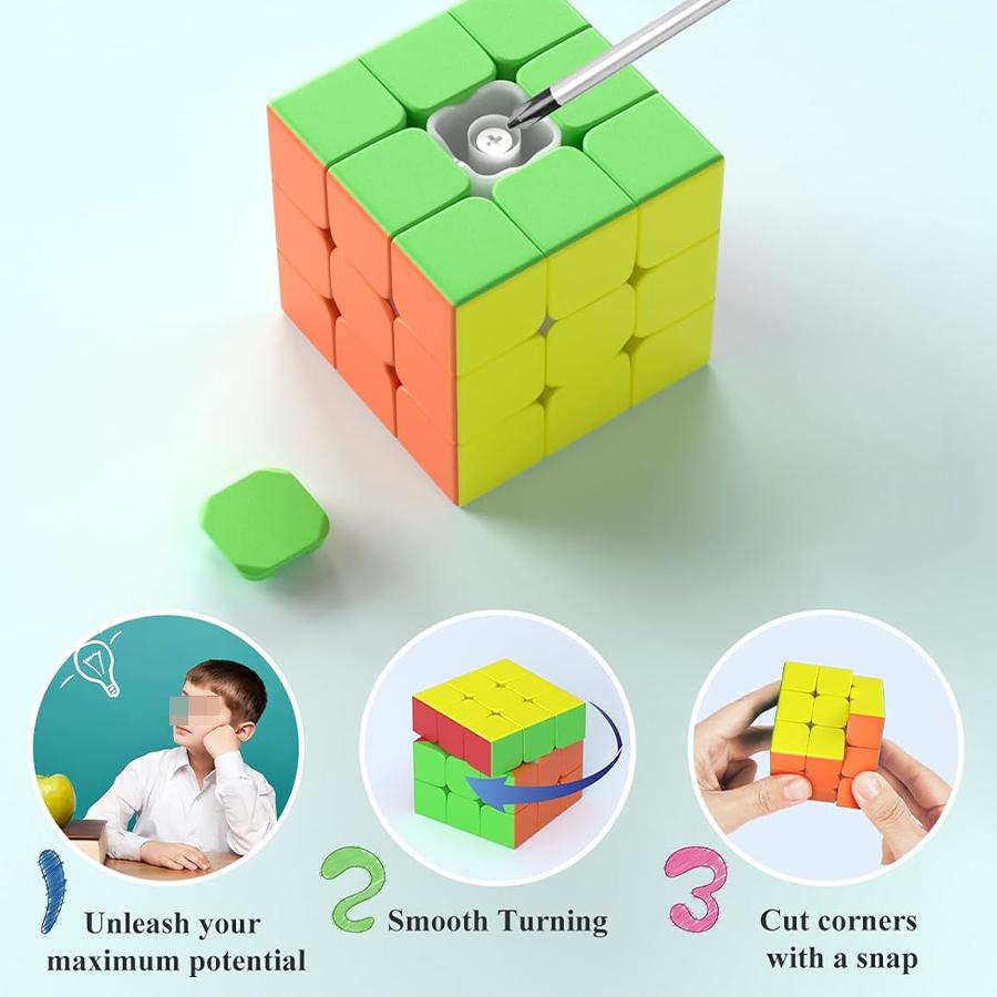 3x3 Speed Cube, MoYu, Stickerless Smooth, 3x3 Standard, Puzzle Toy