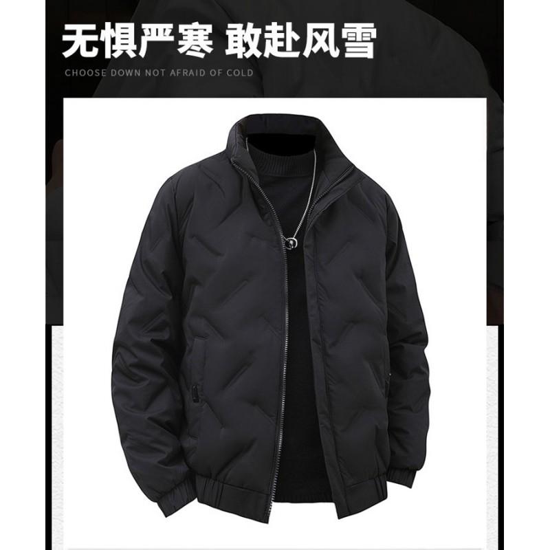 Mens Winter Stand Collar Lightweight Down Jacket 550 Fill Power White Duck Warm Casual Outerwear