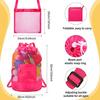 Beach Storage Pouch Tote Bag Kids Foldable Beach Mesh Bag Large Capacity Travel Toy Organizer Net Portable Storage Backpack
