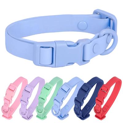 Neues Hundehalsband aus PVC in Macaron-Farbe, wasserdicht, schmutzabweisend, leicht zu reinigen, verstellbares Halsband, Hundehalsband-Set