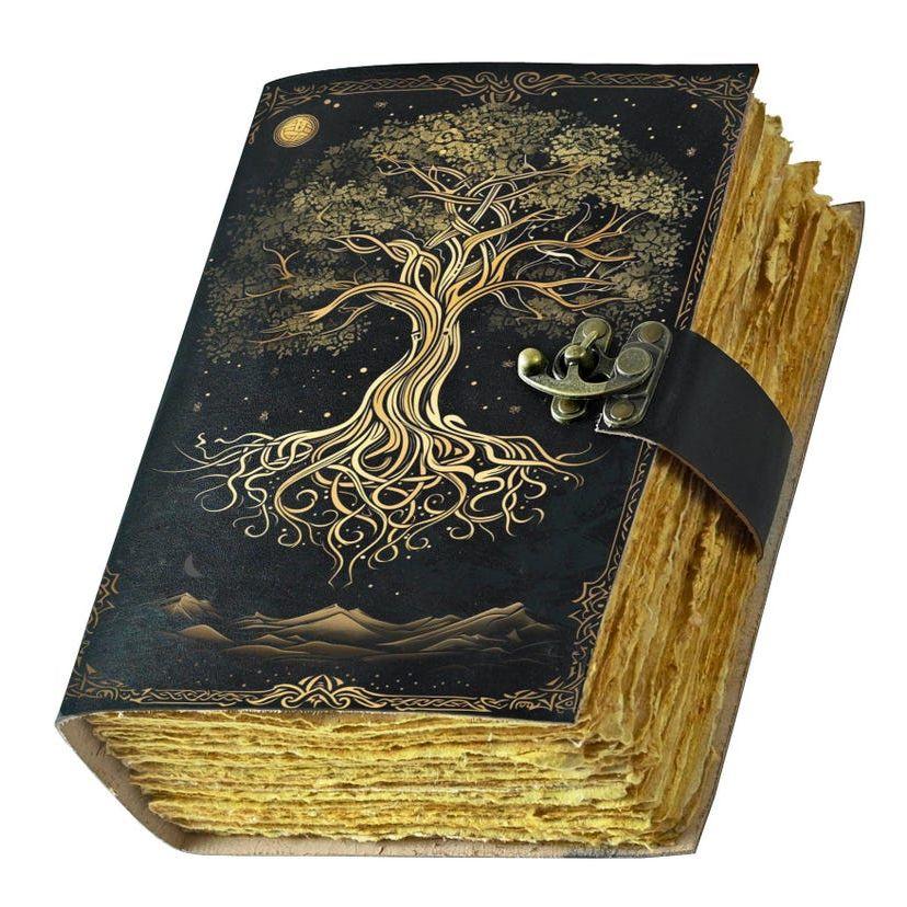 

Tree of Life Leather Journal: Handmade Spell Book, Vintage Grimoire cristmas gift 7 x 5 inch