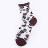 Chaozhu Spring Summer Transparent Crystal Silk Socks Women Sexy Leopard Grain Fashion Casual Breathable Calcetines Mujer