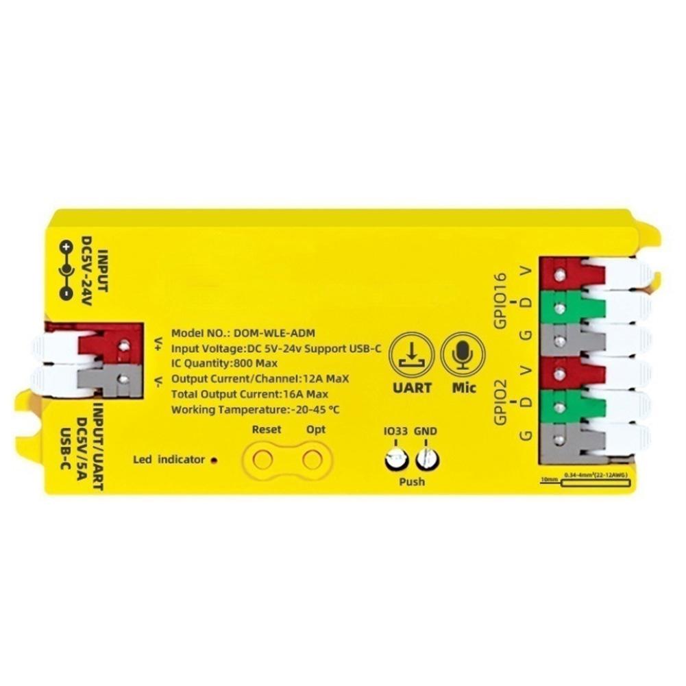 For ESP32 LED Strip Controller USB C 5V/5A DC5 to 24V supports multiple protocols WS2811 WS2812 SK6812 OTA updates via QR code