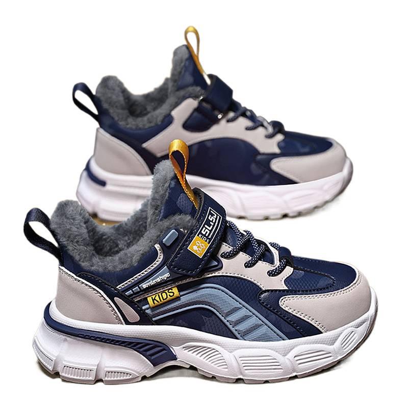 Boys' Winter 2025 Fleece-Lined Cotton Sports Shoes