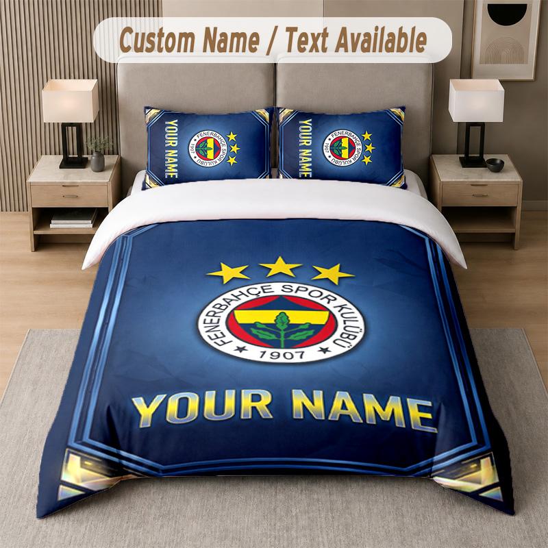 Fenerbahçe FC Design Bedding Set Custom Text 1 Duvet Cover & 2 Pillow Cases