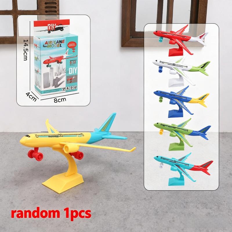 1/3/5Pcs Plastic Aircraft Ornament Diy Assembled Airplane Model Toy Color Random For Kids Children Education Collection Gift