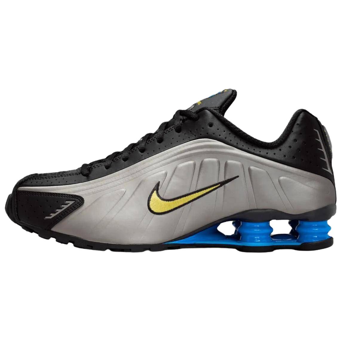 

Nike Shox R4 Brazil Men Sneakers Black Canaray-Metallic-Pewter-Light-Photo-Blue-White IO8134-001 41