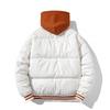 Giacca Imbottita in PU e Cotone Invernale Larga con Toppa Ricamata Collo Baseball Cappotto per Coppie Adolescenti