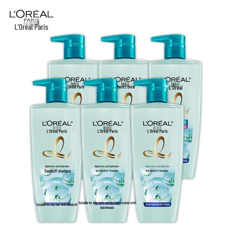 L'Oreal Hyaluronic Acid Hydrating Anti-Dandruff Shampoo 6 x 700ml Pack