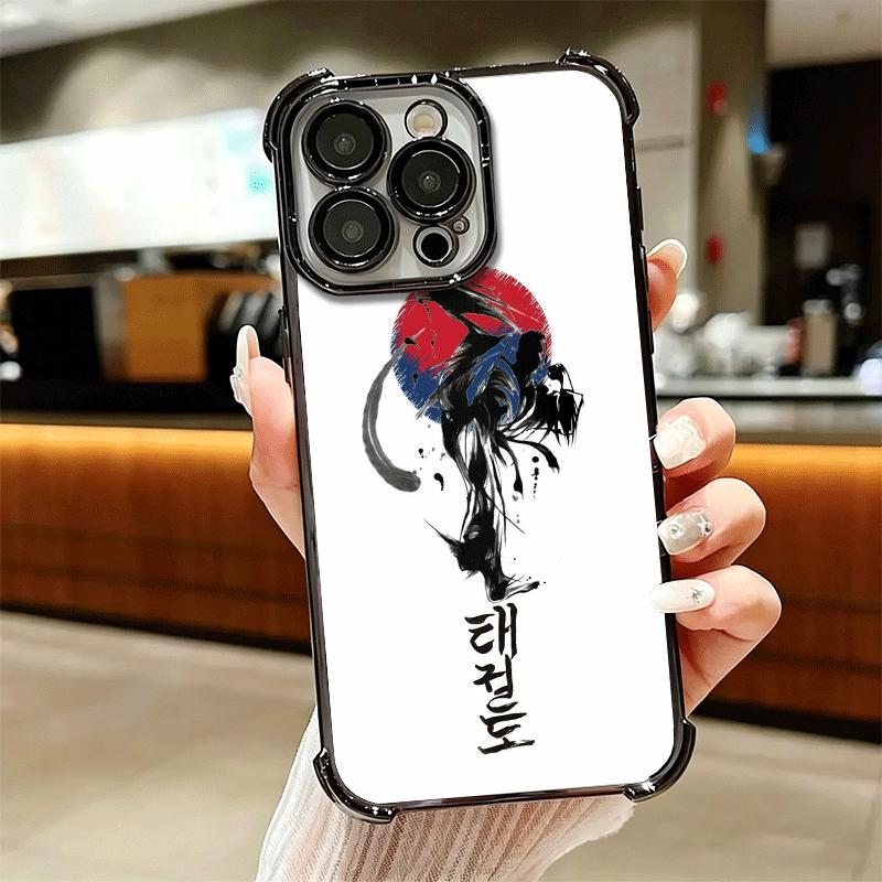 Taekwondo Kungfu Desgin Soft Phone Case For iPhone 15 16 17 Air 14 Pro Max 16E Plus 13 12 Mini Plating Anti-Fall Fundas