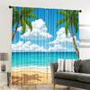 Set Of 2 Spring Summer Curtains Hawaii Beach Ocean Art Digital Print Drapes Fabric Home Decor Perfect Bedroom Living Room Made Polyester Sitting