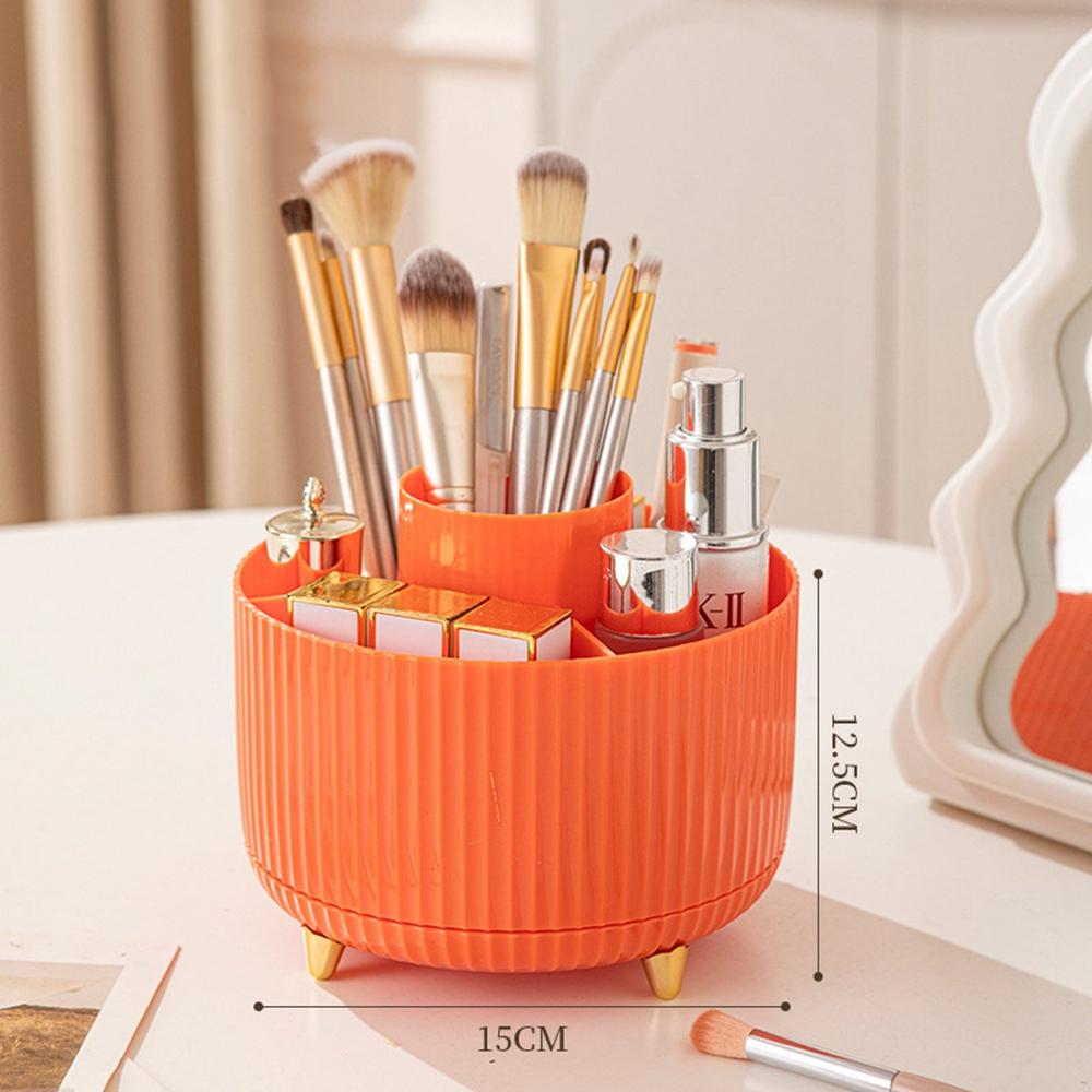 Rotating Cosmetic Organizer Makeup Brush Eyebrow Pencil Holder Desktop Storage Container