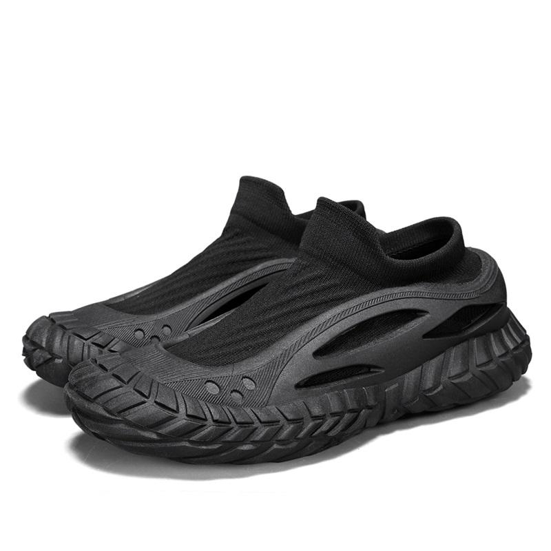 New Flying Woven Mesh Breathable Socks Shoes A Slip-on Lazy New Non-slip Thick Soles All Casual Sports Shoes Four Seasons