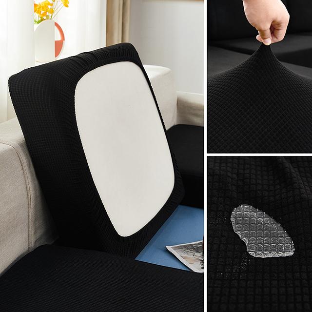Jacquard Water Resistant Sofa Cushion Covers Elastic Grey Sofa Seat Cover For Living Room Furniture Protector For Young Students Removable