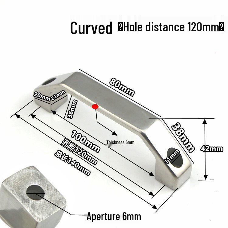 304 Stainless Steel Heavy-Duty Bow-Shaped Surface-Mounted Door Handle