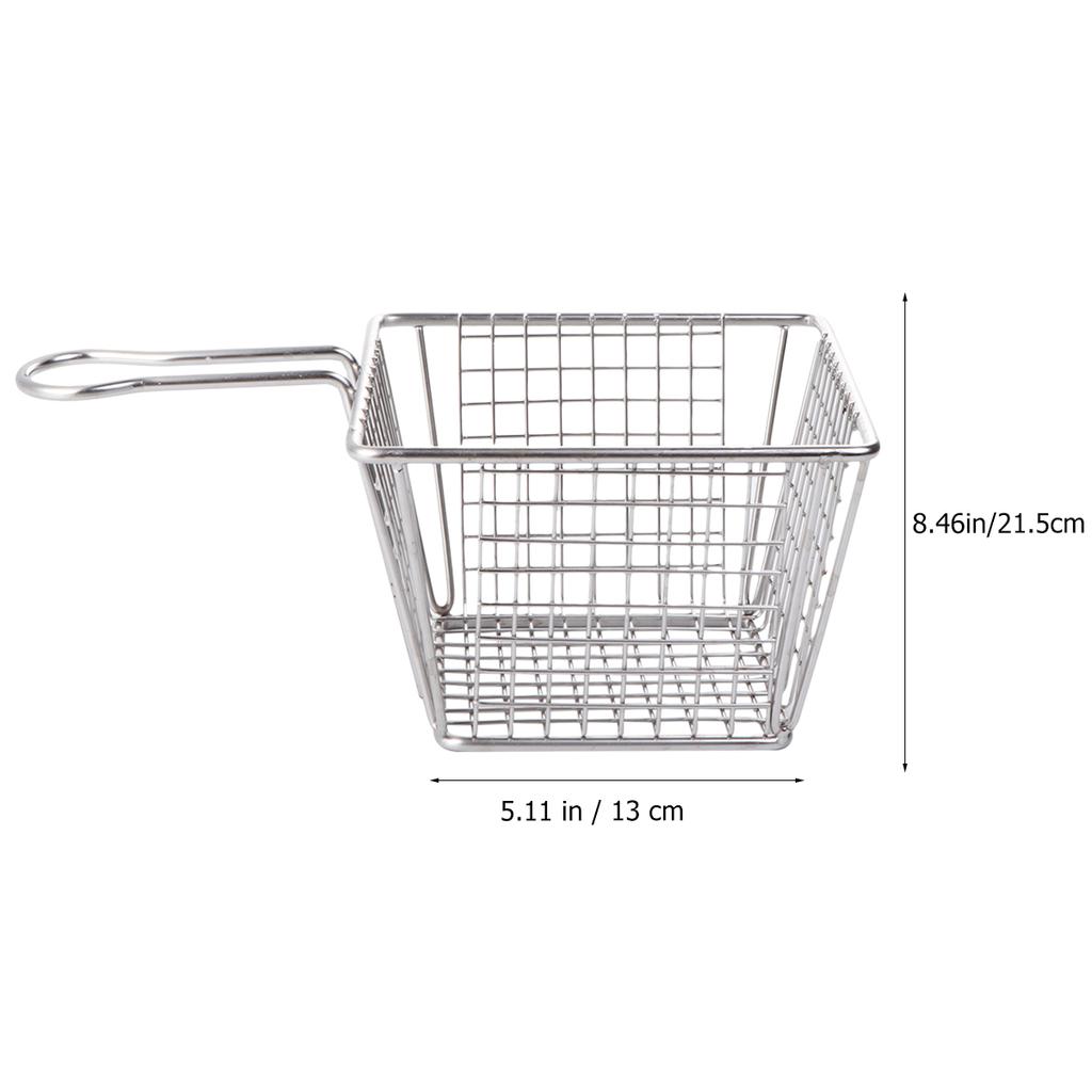 Stainless Steel Snack Basket Shrimp Fry Kitchen Baskets Pasta Boil Deep Frying Food Mesh Colander Reusable Practical Long Handle